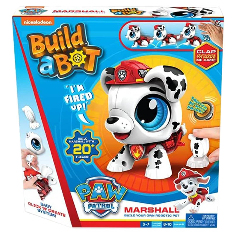 Build A Bot - Paw Patrol Robotic Pet - Marshall - White