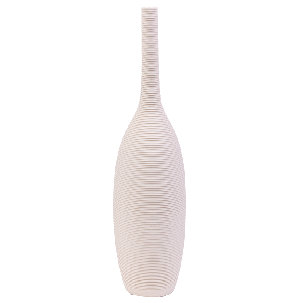 A'ish Home - Ceramic Tall Wrinkle Vase - White