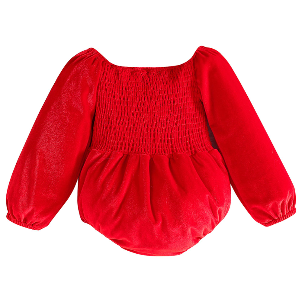 Sugar Rush - Christmas Solid Romper - Red