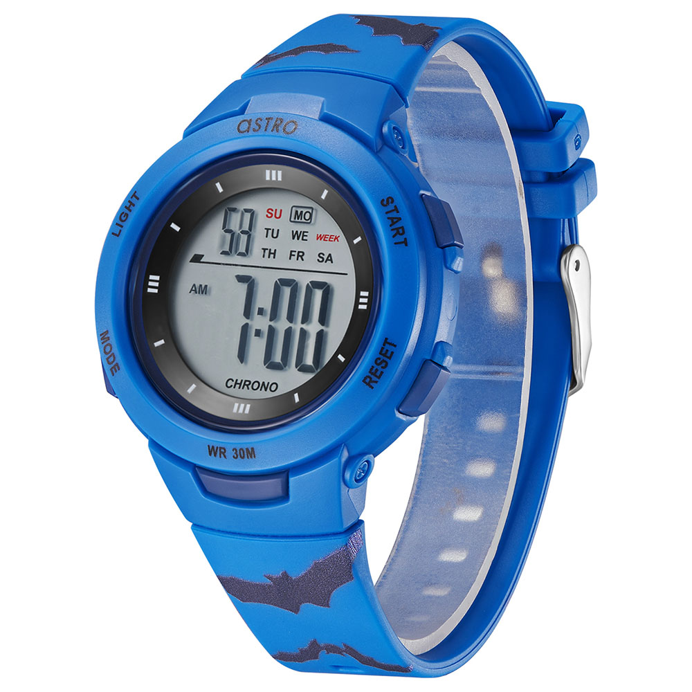 Astro - Digital Display And Polyurethane Strap Clown Bat Watch - Blue
