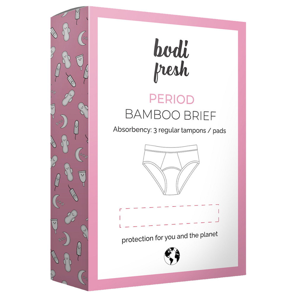 Bodi Fresh - Bamboo Brief Period Protection Underwear - Black