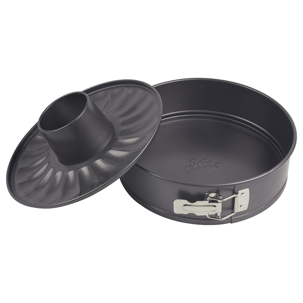Betty Crocker - Springform Pan w/ 2 Bottoms & Stainless Steel Lock - Dark Grey