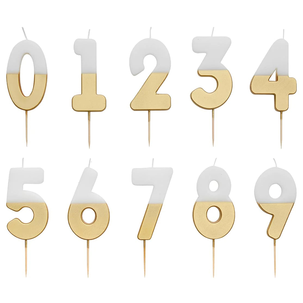 Talking Tables - We Heart Birthdays Number Candle 8 - Gold