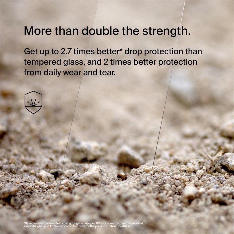 Belkin - Ultraglass Antimicrobial Screen Protector For Iphone 15 - Clear