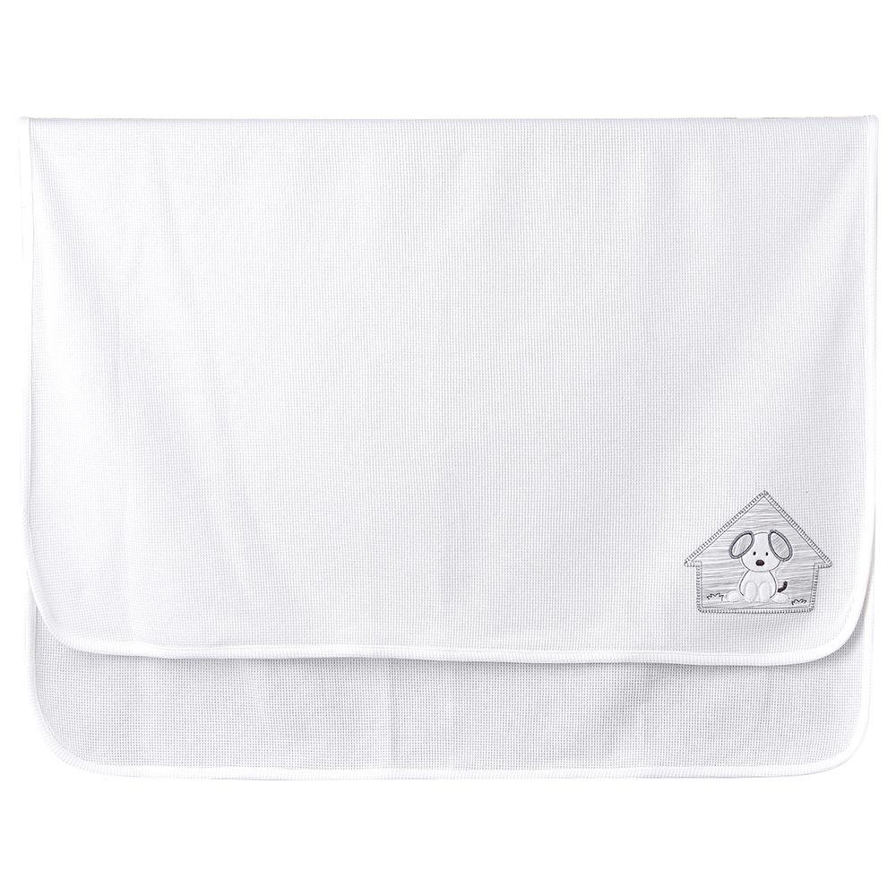 Tiny Hug - Newborn Soft And Warm Baby Puppy Blanket - White