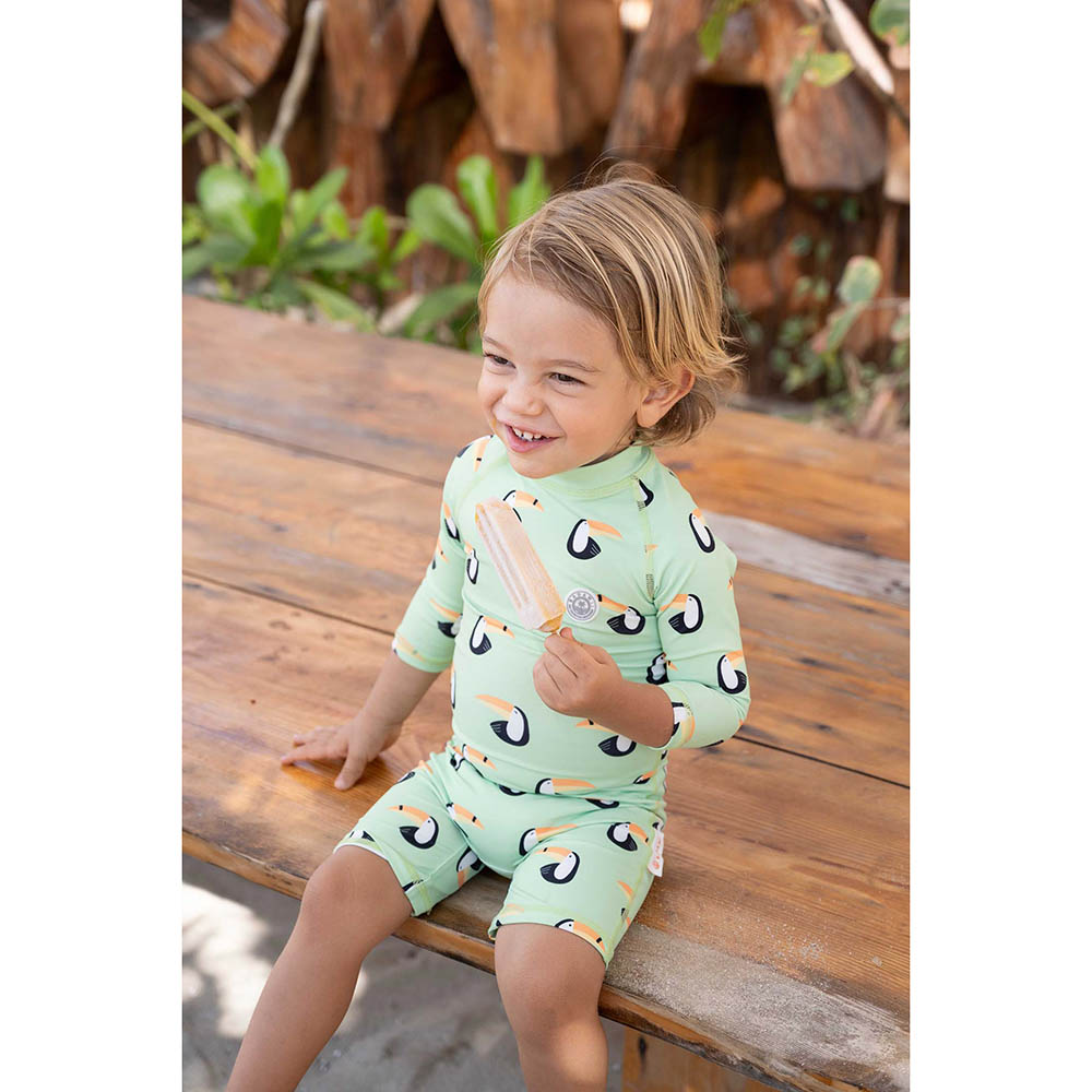 Badawii Beachwear - Baby Swimsuit Toucan Paradise - Light Green