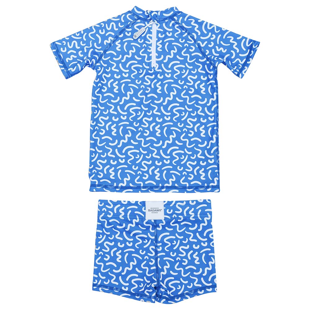 Badawii Beachwear - 2pc-Set - Boy Swim Suit Ocean Vibes - Azure Blue