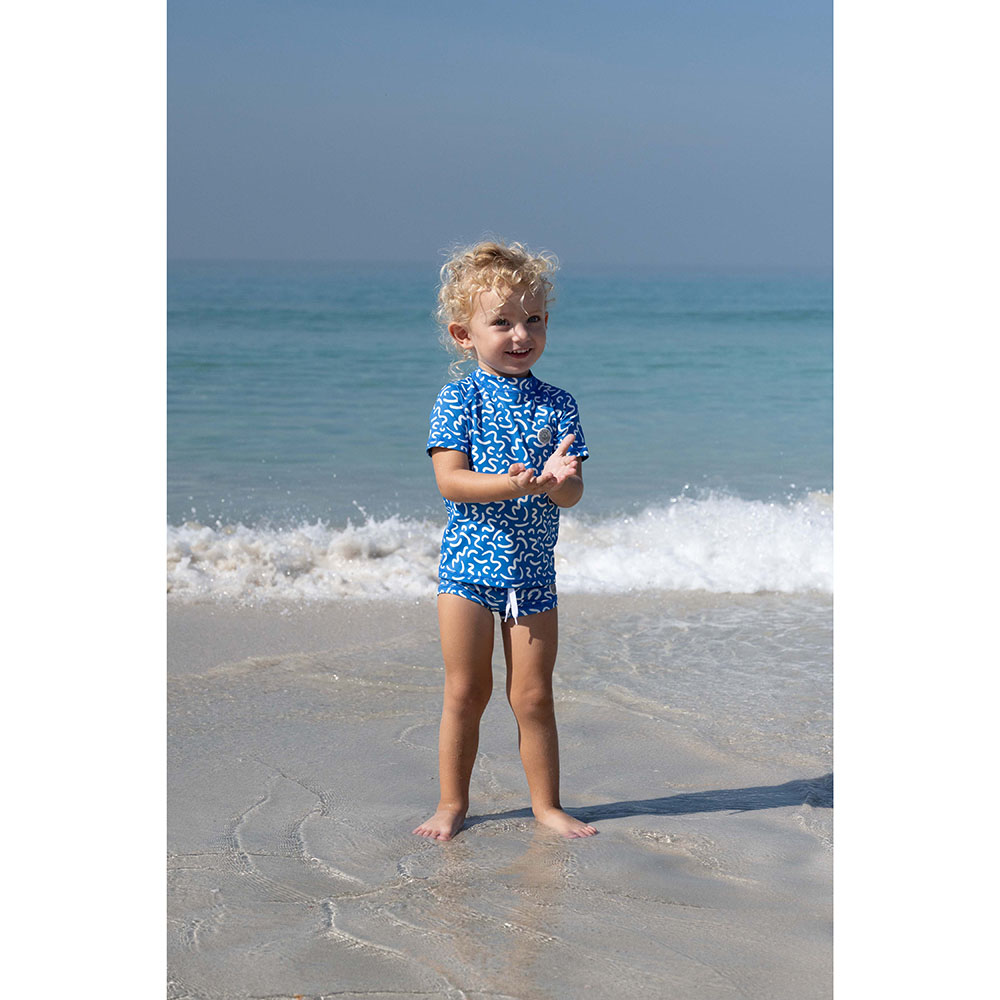 Badawii Beachwear - 2pc-Set - Boy Swim Suit Ocean Vibes - Azure Blue