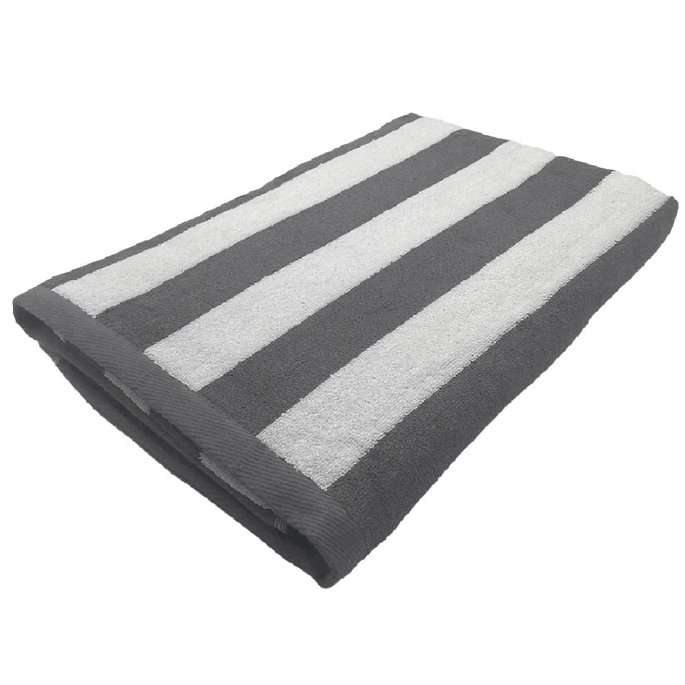 BYFT - Petunia Cabana Striped Cotton Pool Towel - Grey/White