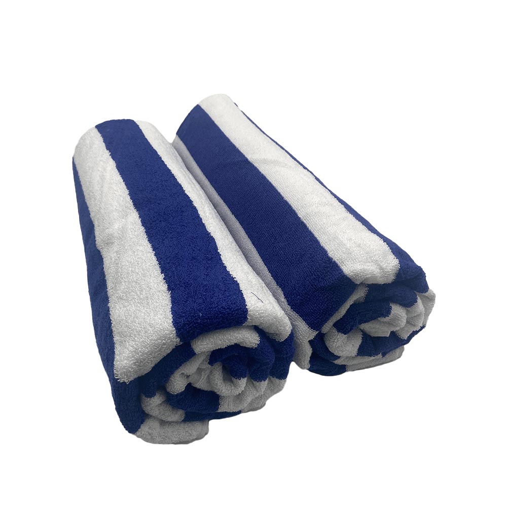 BYFT - Petunia Cabana Striped Cotton Pool Towel - Blue/White - 2pcs