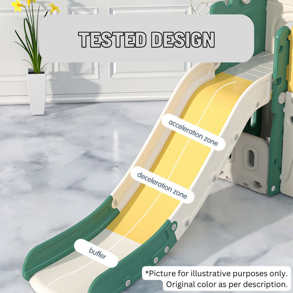 Lovely Baby - Twin Tower Playhouse w/ Slide & Basketball Hoop - Green