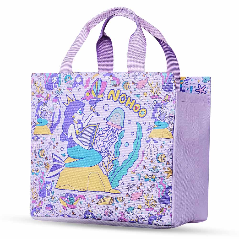 Nohoo - Mermaid School Backpack With Handbag - Purple - 16-inch