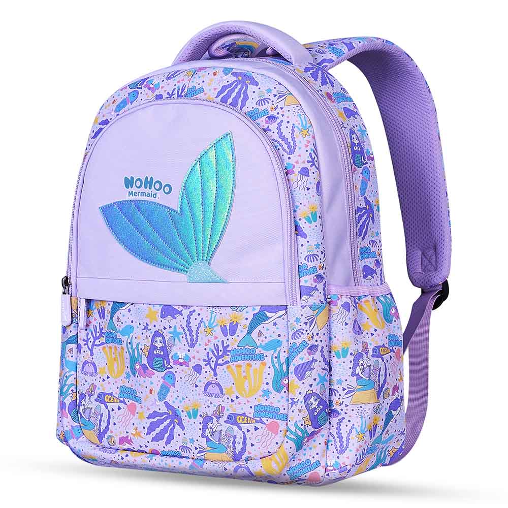 Nohoo - Mermaid Backpack With Lunch Bag Handbag And Pencil Case - Purple - 4pcs - 16.15-Inch