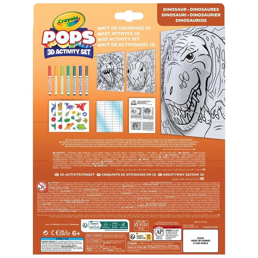 Crayola - Pops 3D Colouring Kit - Dinos