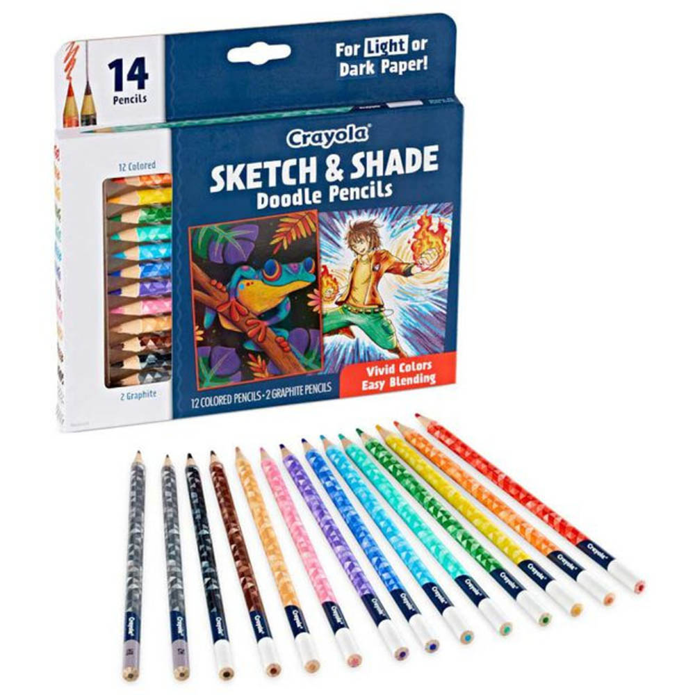Crayola - Sketch And Shade Doodle Pencils - 14pcs