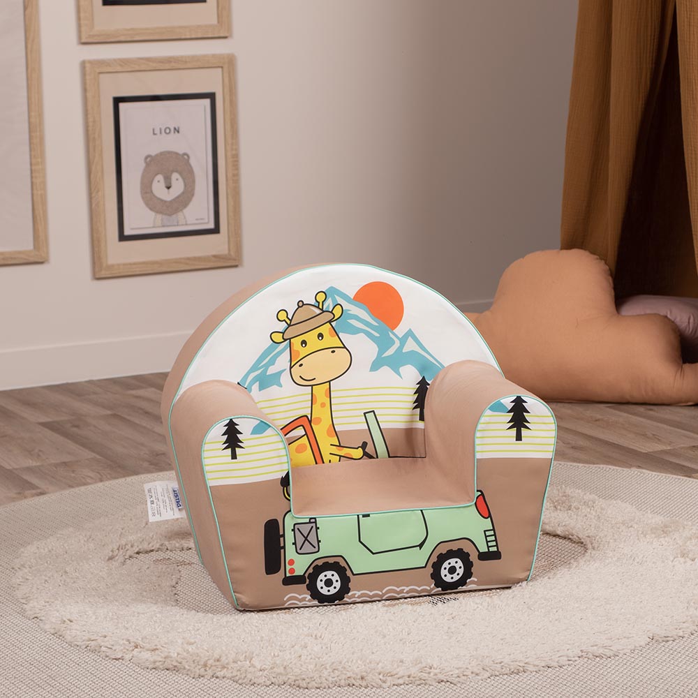 Delsit - Arm Chair Giraffe On Jeep - Brown
