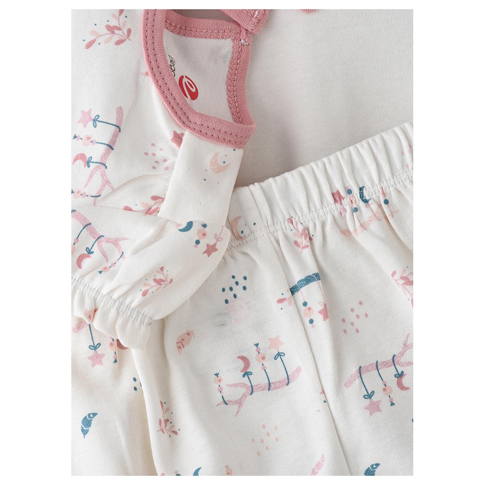 Elegant Kids - 4pc-Set - Girl's Printed Tee And Shorts - White
