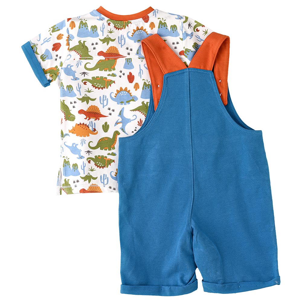 Elegant Kids - 2pc-Set - Boys Short Sleeve T-Shirt And Dungaree