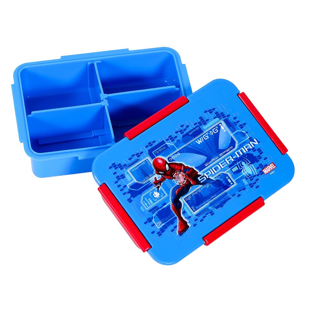Eazy Kids - Marvel Spider-Man Bento Lunch Box - Blue - 4 Compartments
