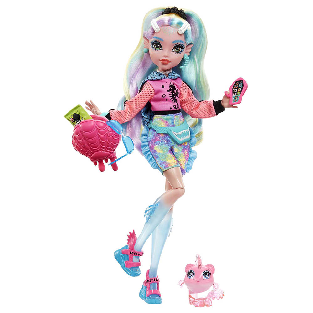 Mattel Games - Monster Posable Doll w/ Accessories & Pet - Lagoona Blue