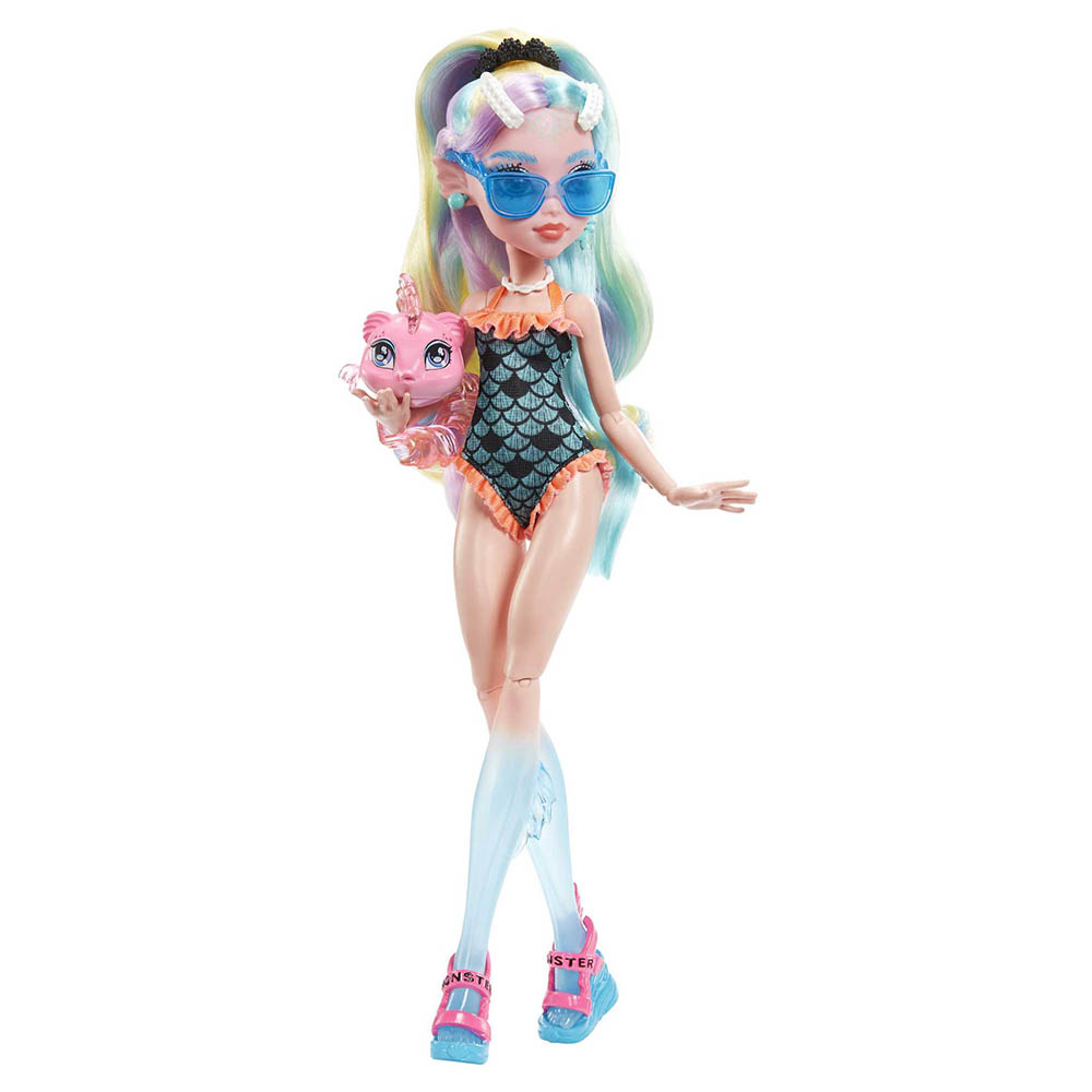 Mattel Games - Monster Posable Doll w/ Accessories & Pet - Lagoona Blue