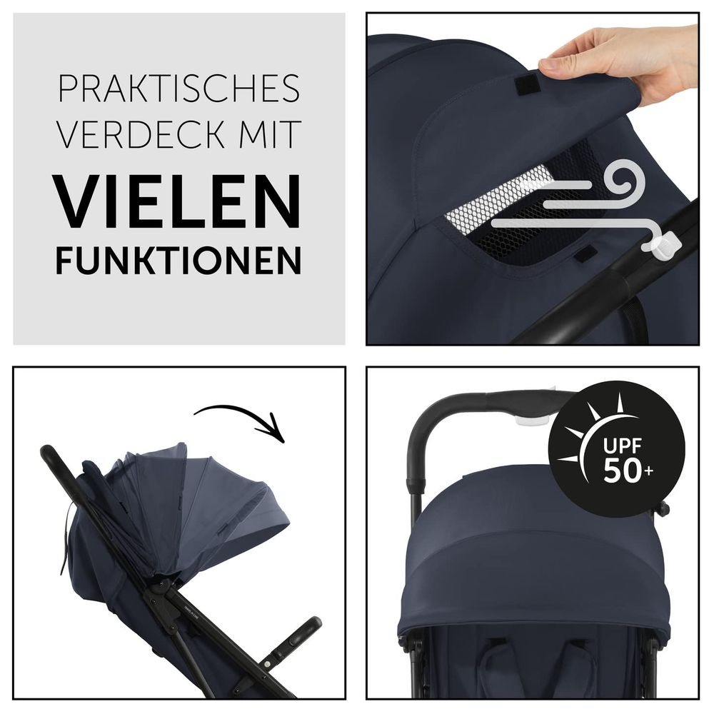 Hauck - Compact Travel N Care Foldable Buggy Stroller - Dark Navy