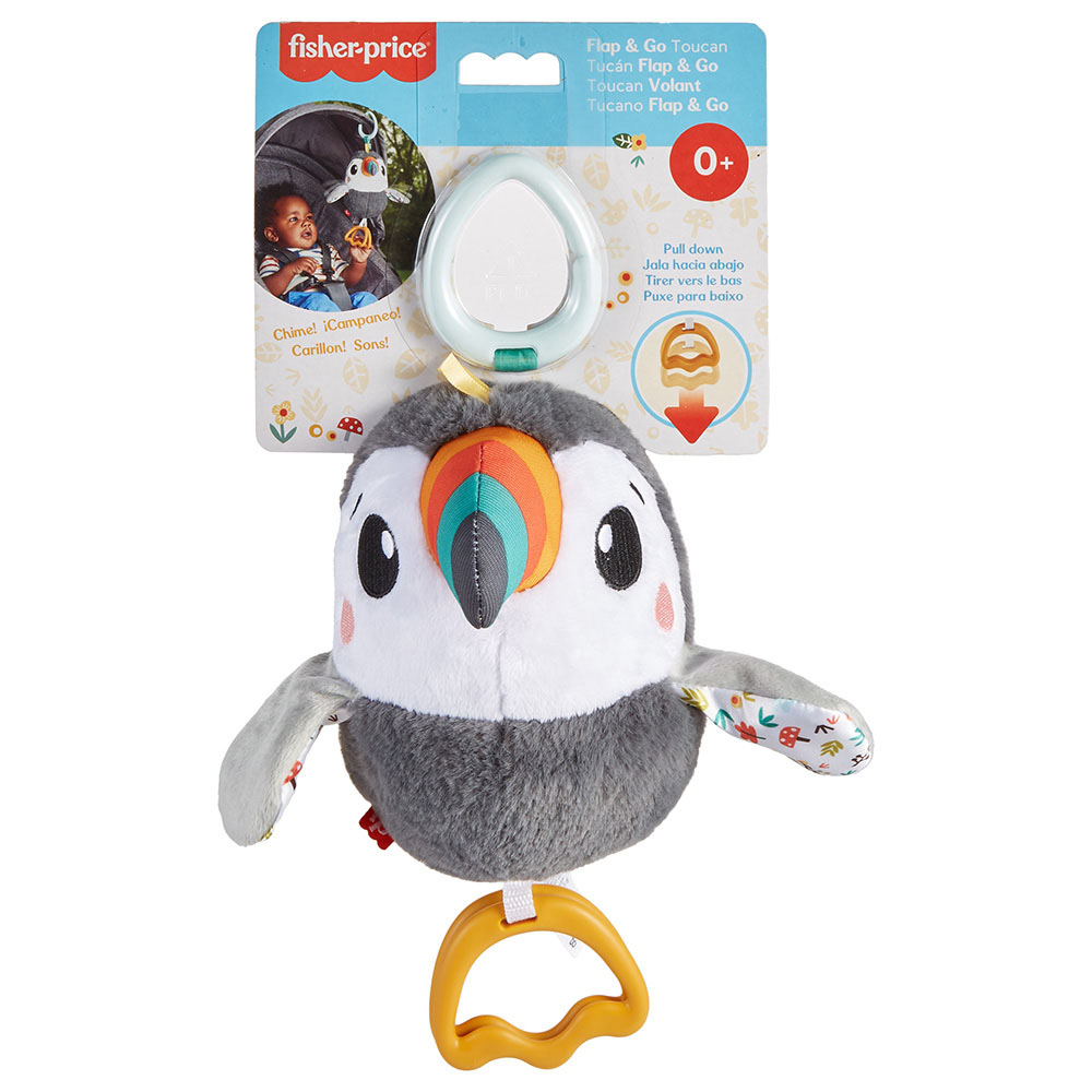 Fisher Price - Flap And Go Toucan Plush Stroller Toy
