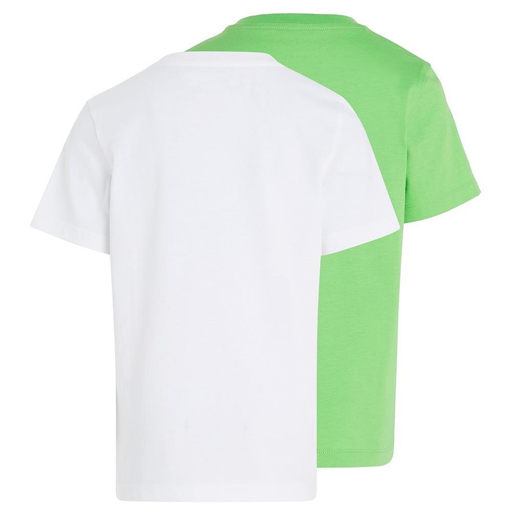 Calvin Klein - 2pc-Set - Boys Monogram T-Shirt - Bright White/Green Freeze