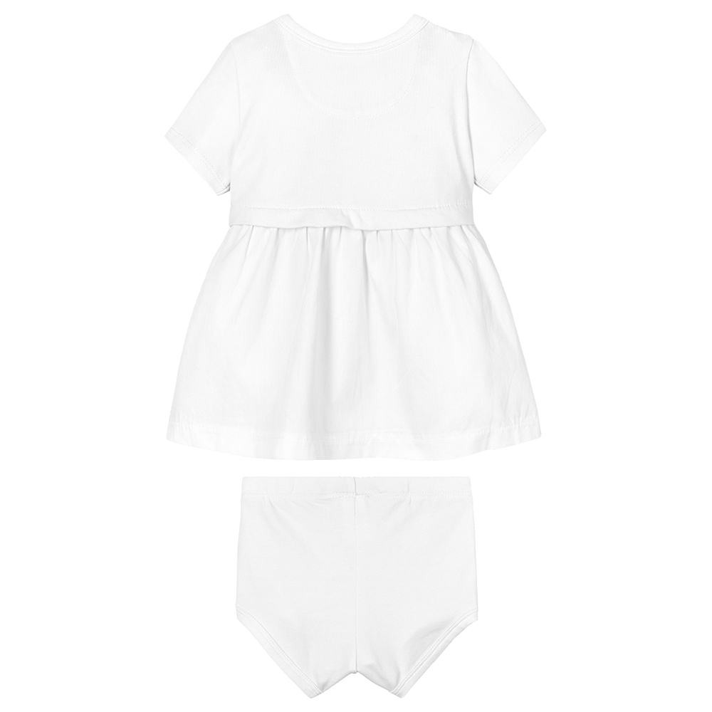 Calvin Klein - 2pc-Set - Monogram Logo Short Sleeves Dress And Brief - White
