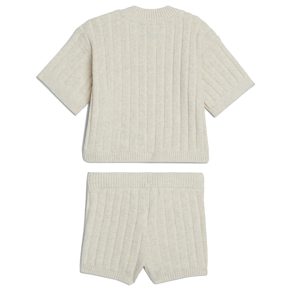 Calvin Klein - 2pc-Set - Linen Blend Knit T-Shirt And Shorts - Beige