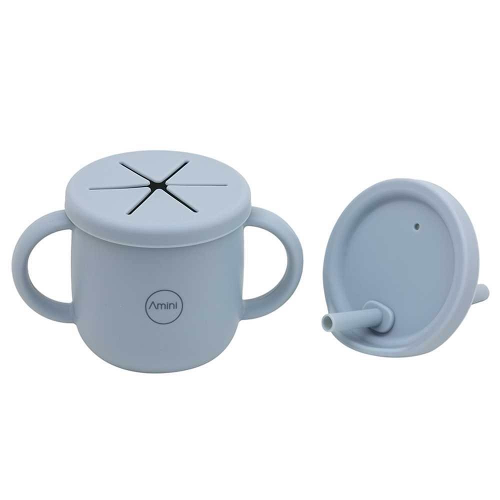 A'ish Home - Silicone Water & Snack Cup - Dusty Blue - 230 ml