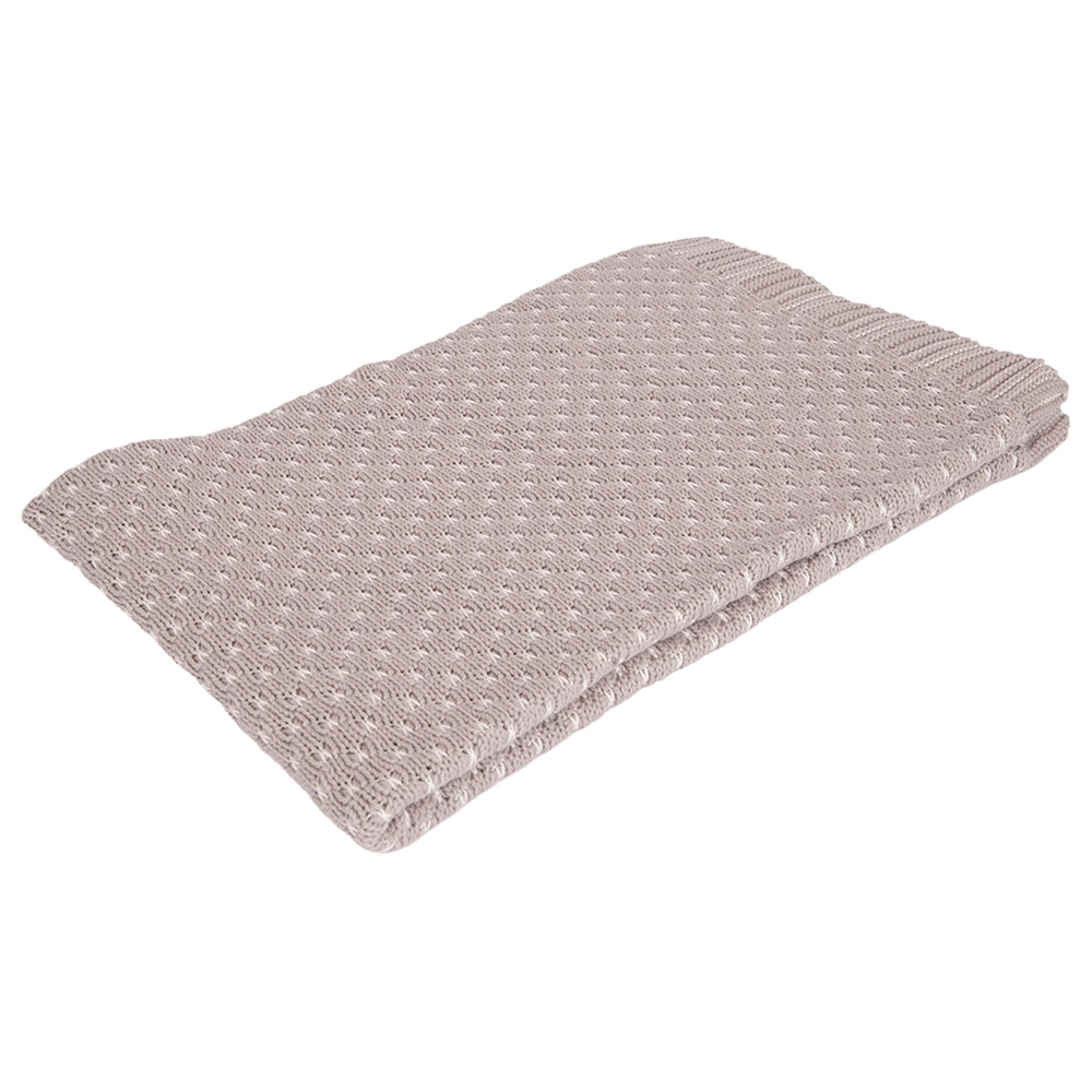 Alina - 100% Cotton Knitted Rapsodia Blankets - Light Grey