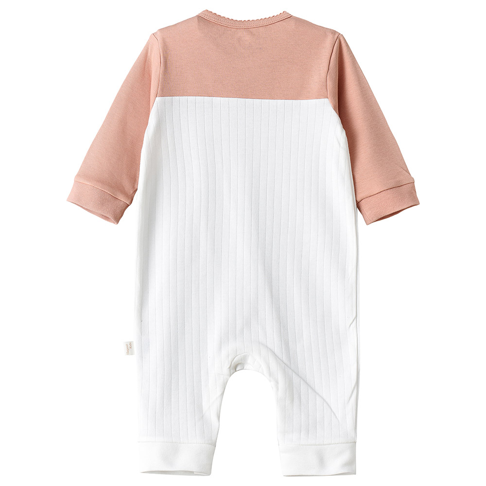 Tiny Hug - Cotton Sleepsuit - Pink/White