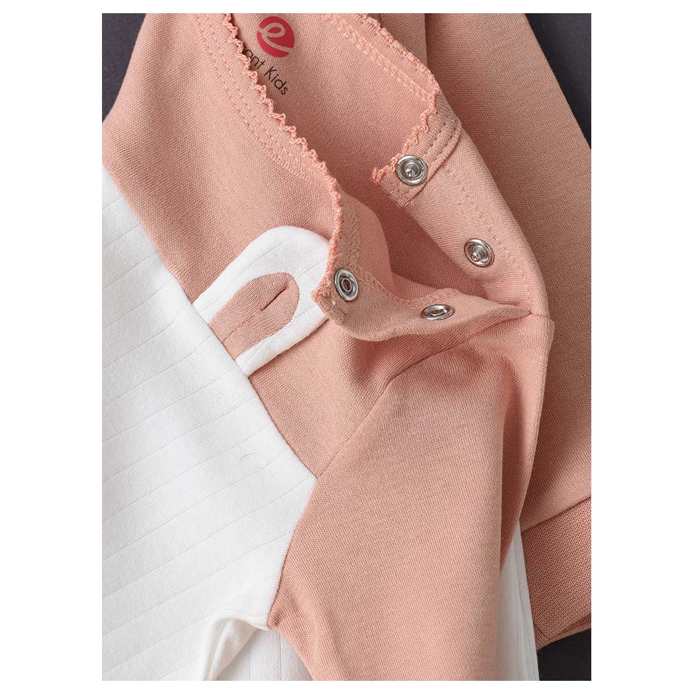 Tiny Hug - Cotton Sleepsuit - Pink/White
