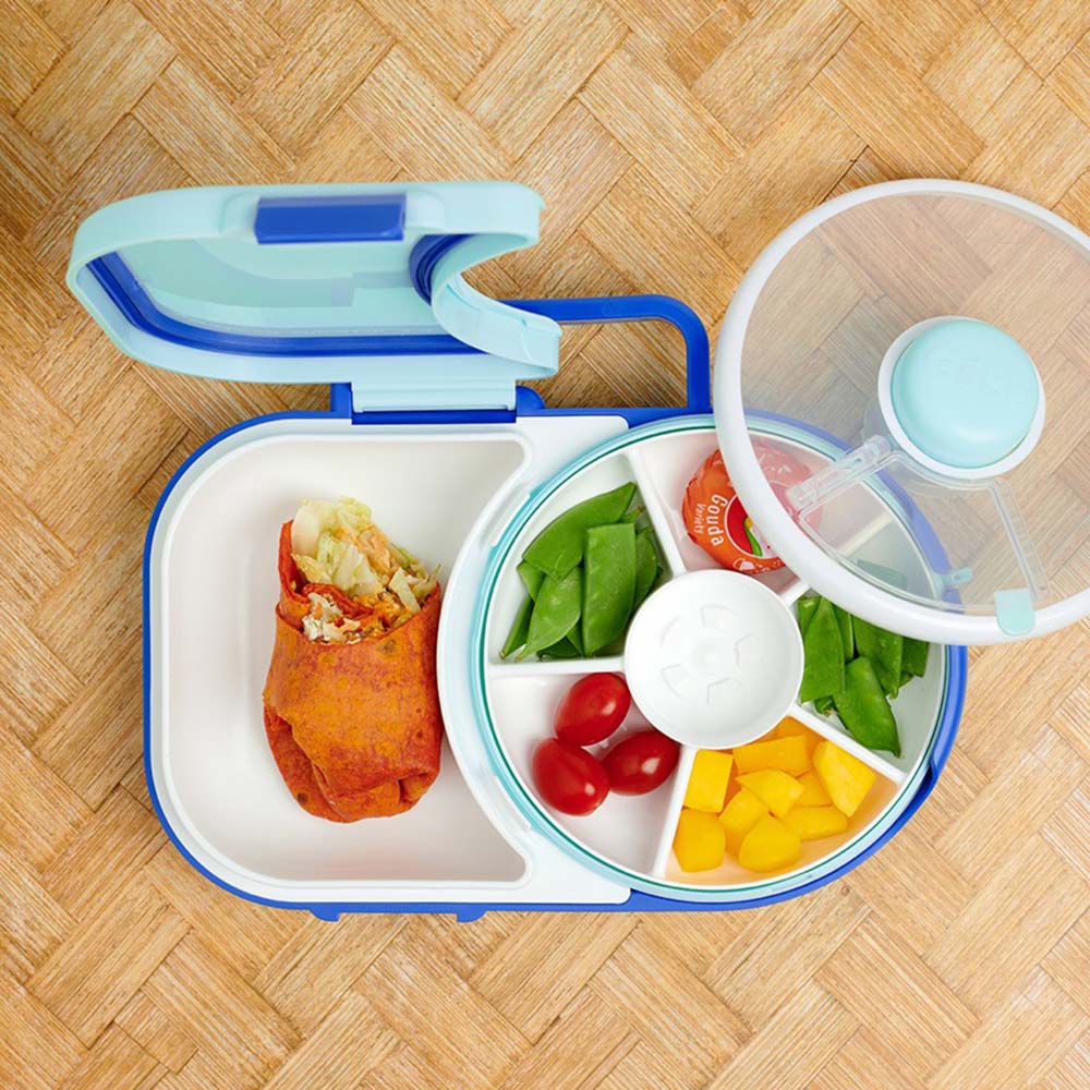 Gobe - 5 Compartments Lunchbox w/ Detachable Snack Box - Blue
