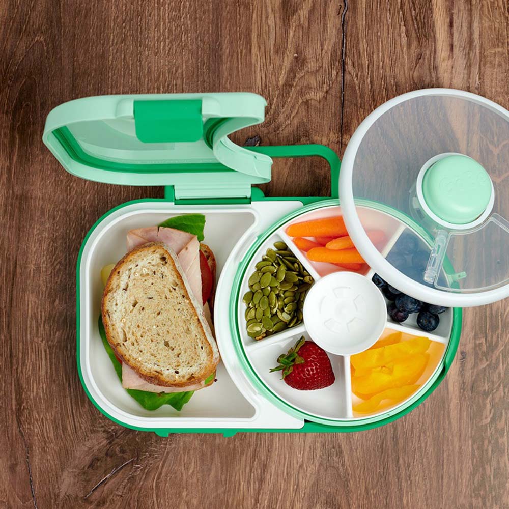 Gobe - Compartment Lunchbox w/ Detachable Snack Box - Green