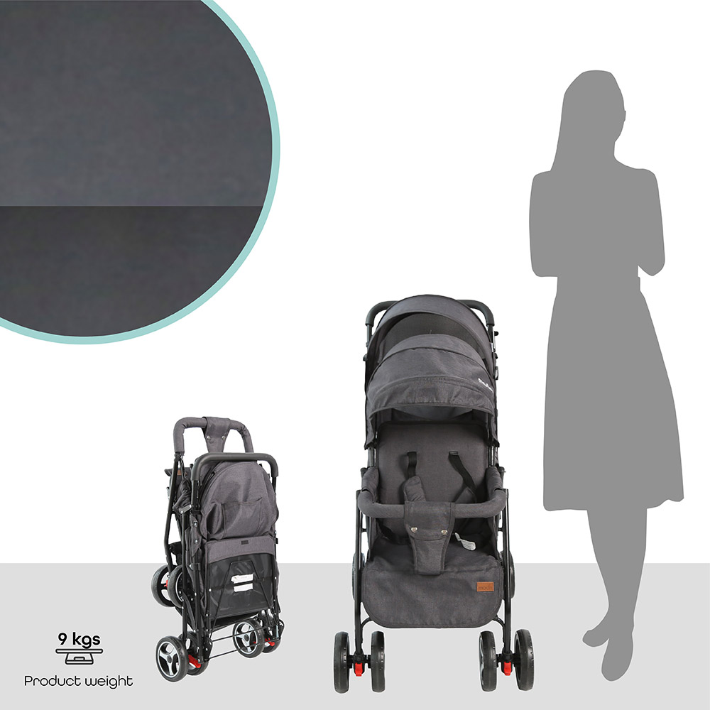 Moon - Magnum Easy Fold Twin Stroller w/ Nutra Diaper Backpack