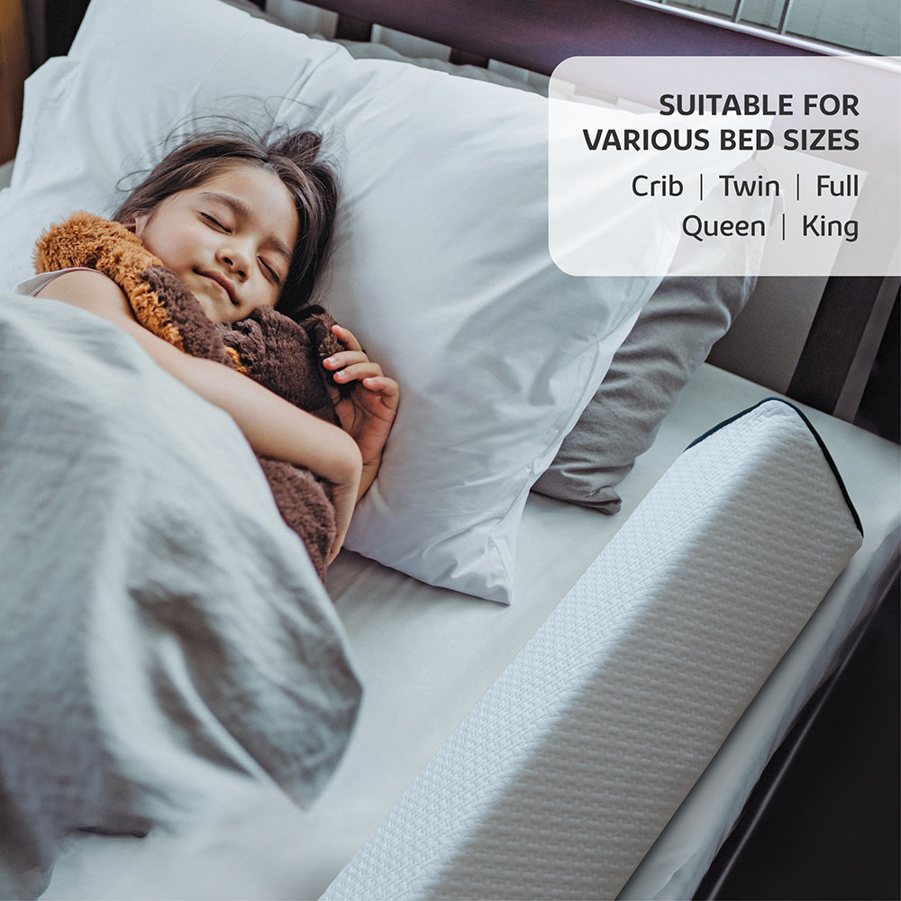 Moon - Kids Mattress - 133x70x10 cm w/ Organic Bed Bumper - White