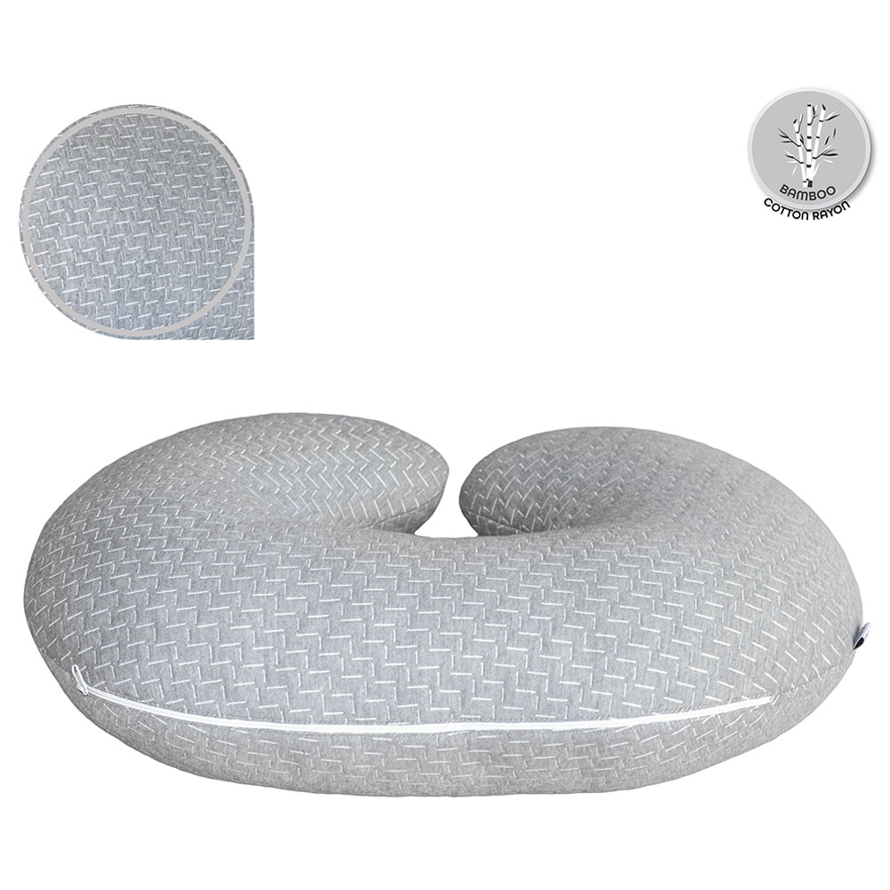 Moon - Bamboo Rayon Feeding Pillow - Grey w/ 36pcs Disposable Breast Pads