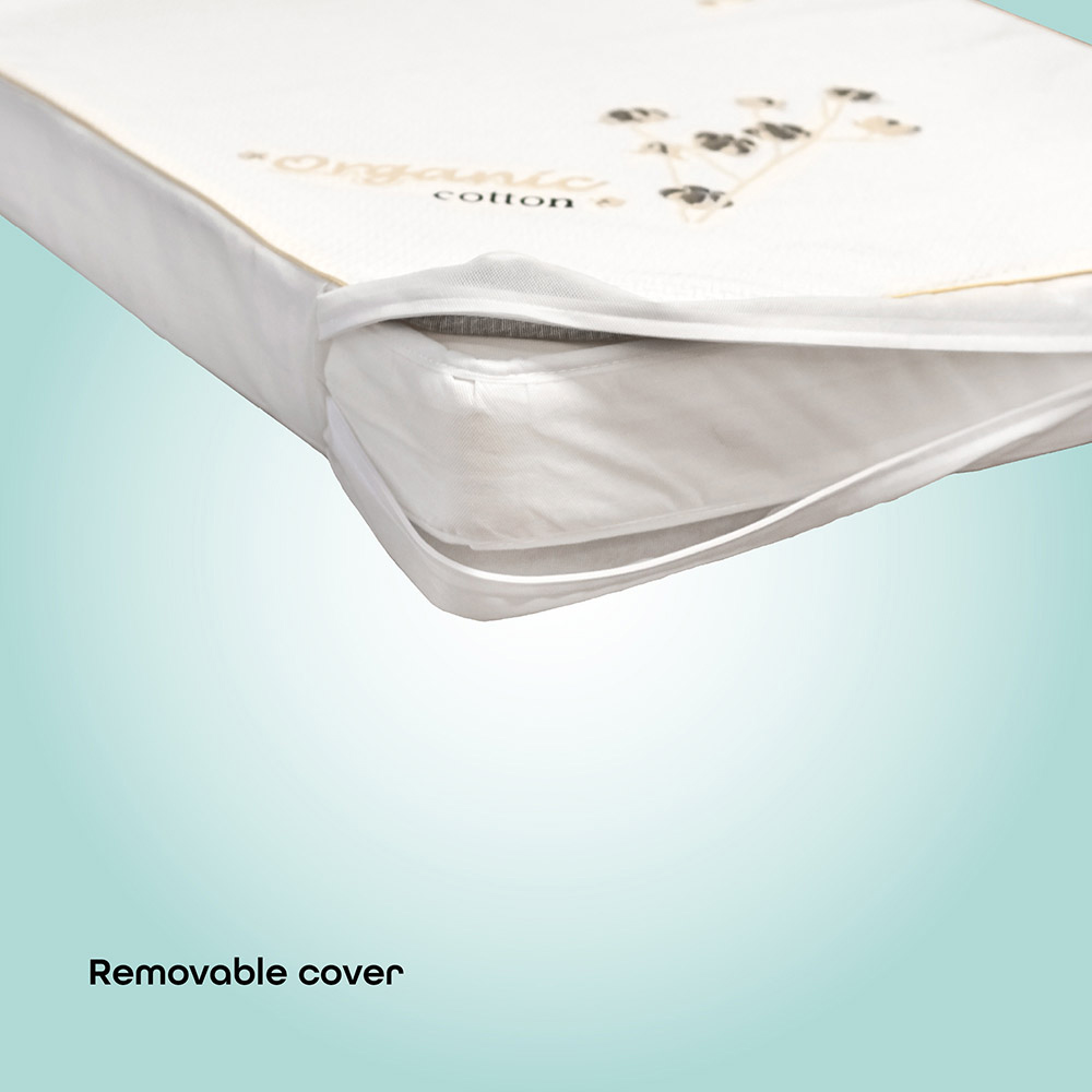 Moon - Toddler Crib & Bed Mattress - 140x70x10 cm w/ Bed Bumper- White