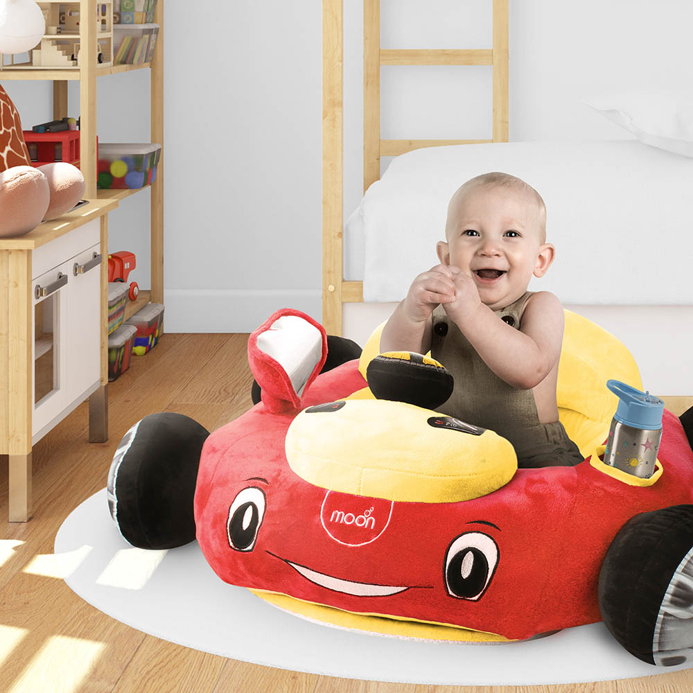 Moon - Baby Portable Cushion Seat - Red