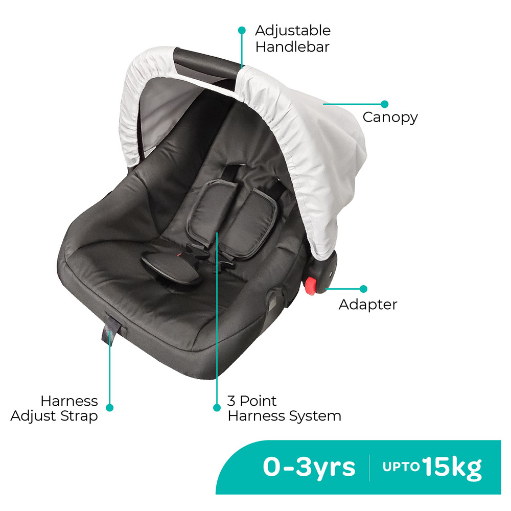 Moon - Aria Baby Stroller 2-in-1 Travel System - Light Grey