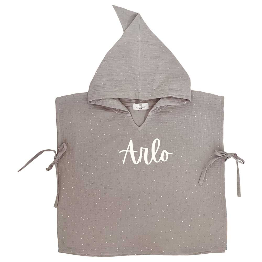 Mon.Amelissa - Personalised Ramadan Hooded Poncho - Grey/Gold