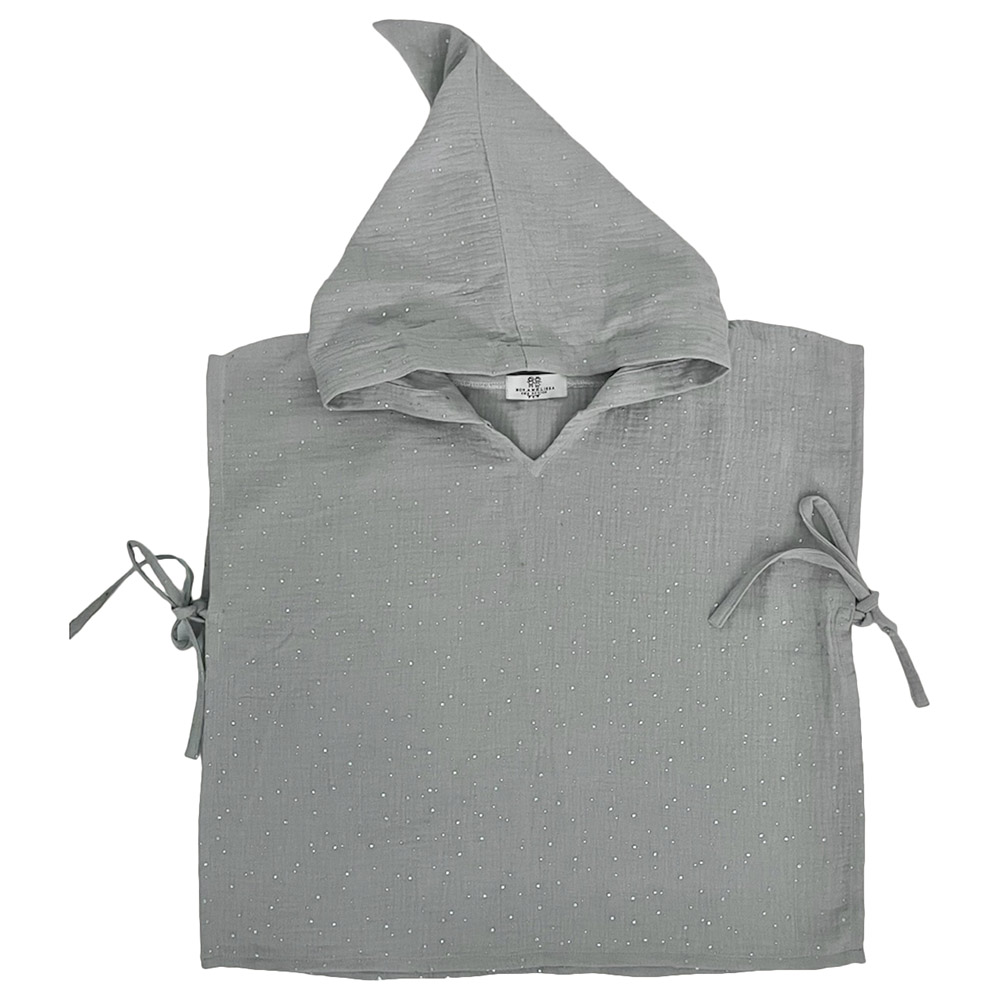 Mon.Amelissa - Personalised Ramadan Hooded Poncho - Grey/Gold