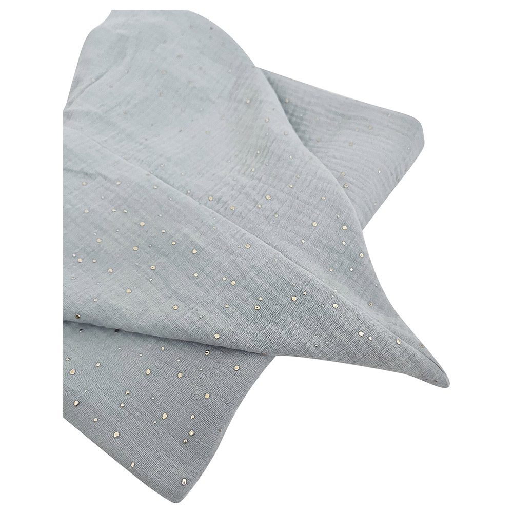 Mon.Amelissa - Personalised Arabic Ramadan Hooded Poncho - Dusty Blue/Gold