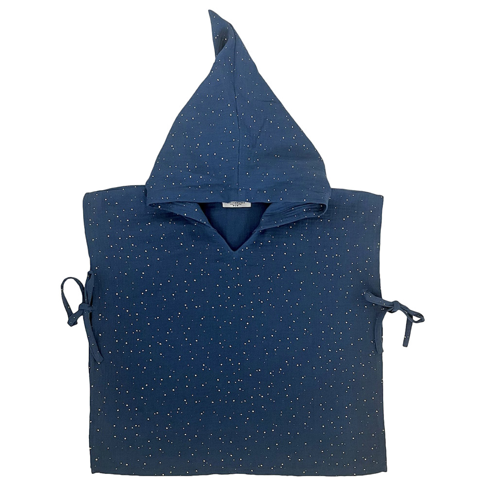 Mon.Amelissa - Personalised Arabic Ramadan Hooded Poncho - Midnight Blue/Gold