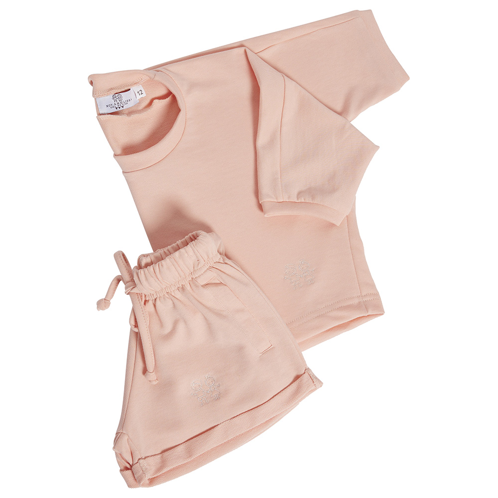 Mon.Amelissa - 2pc-Set - Women French Terry Set - Peach Pink