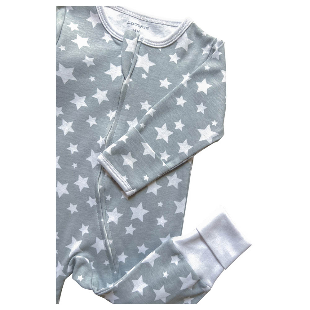Impressions - Snuggly Stars Romper Beanie Set - Grey
