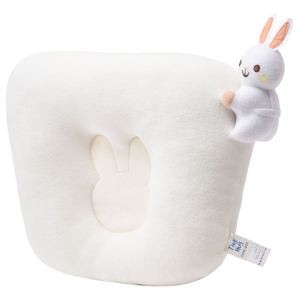 Tiny Hug - Newborn Soft And Breathable Baby Bunny Flat Pillow - Ivory
