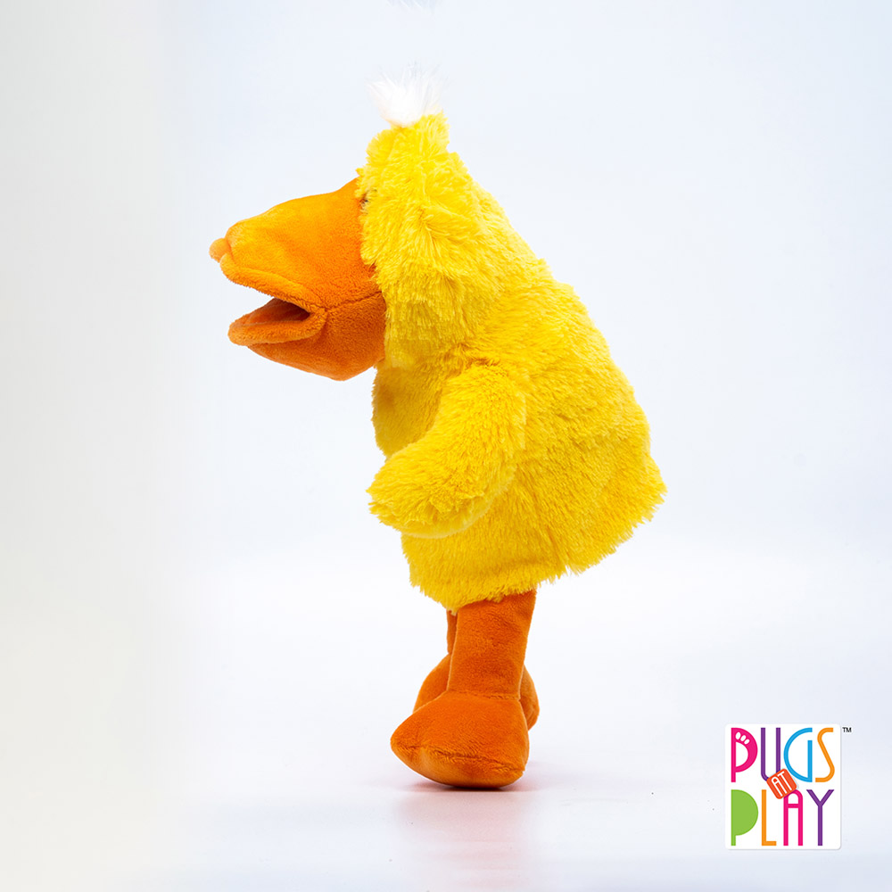 Pugs At Play - Battery Operated Puppet Duck - Green - 12-Inch